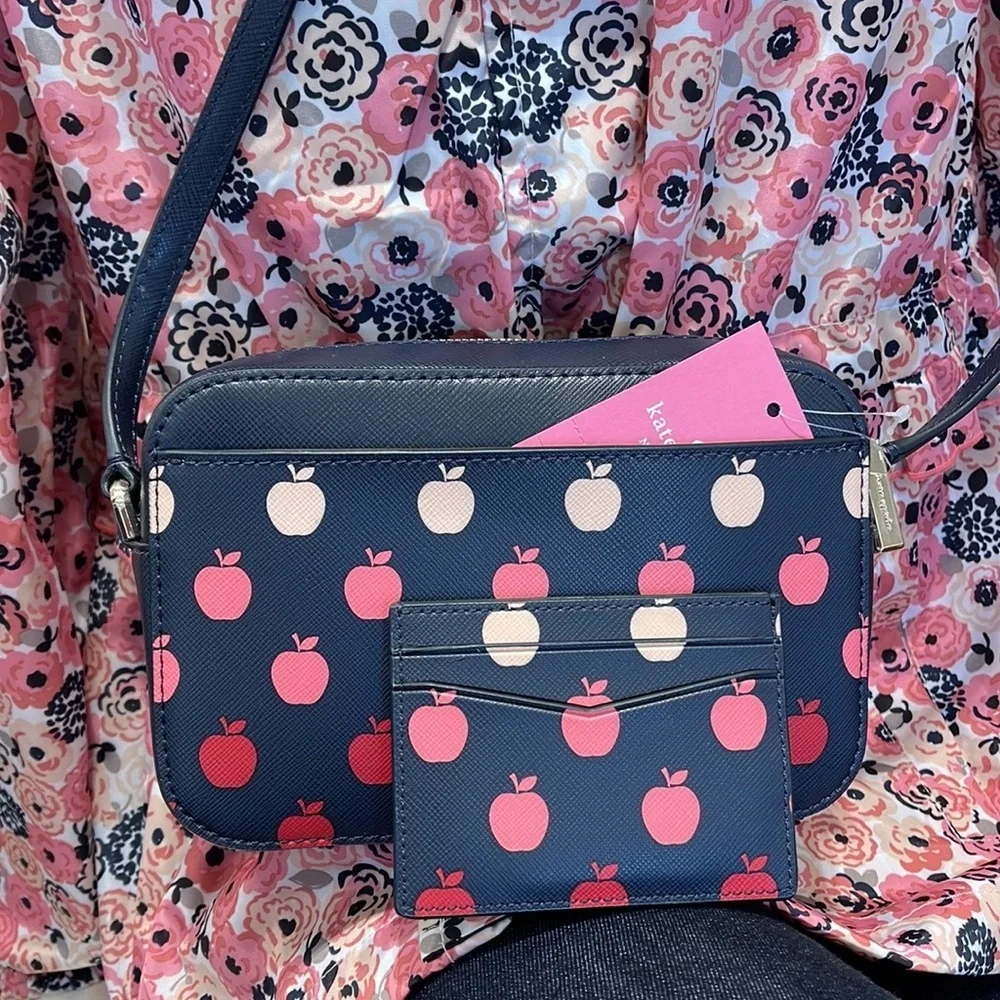 Kate Spade Staci Mini Camera Bag & Staci Small Slim Card Holder Orchard Degrade